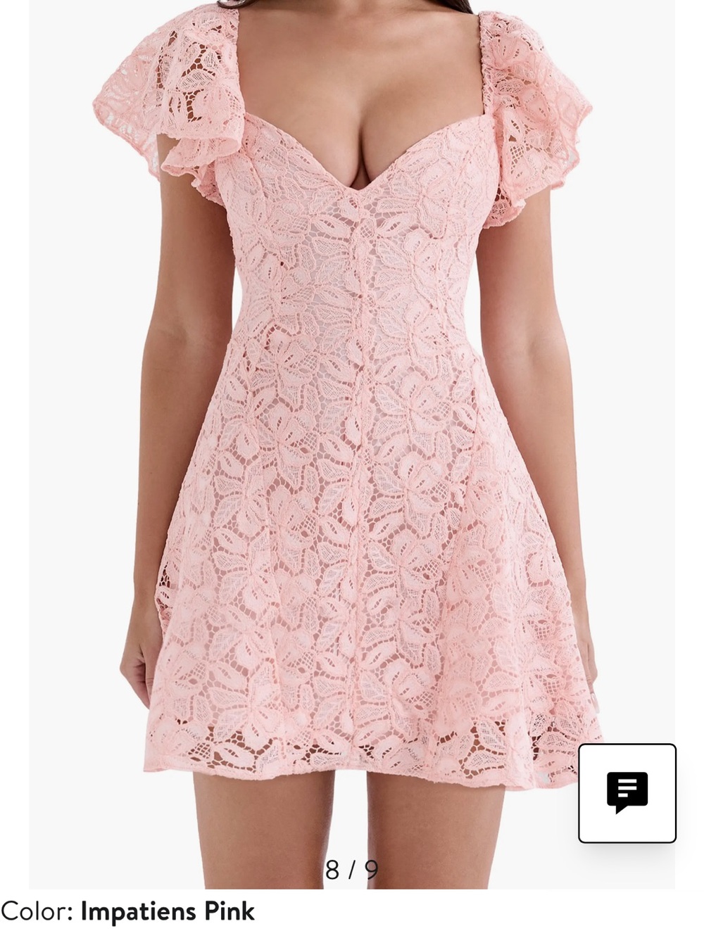 House of CB Impatiens Pink Lace Mini Dress